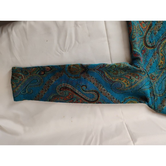 Vintage Don't Mess With Texas Womens SMALL Blue Tapestry Blazer Gold Buttons - Picture 14 of 15